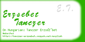 erzsebet tanczer business card